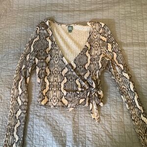 Wild Fable snakeskin wrap tie top